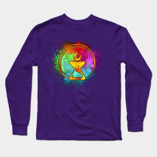 Cosmic Watercolor Chalice - Blue Long Sleeve T-Shirt